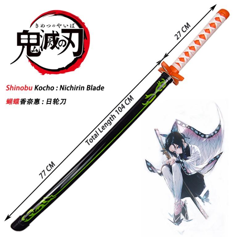 Demon Slayer Shinobu Kocho Black Nichirin Blade Cosplay Wooden Sword Hobbies Toys Memorabilia Collectibles Fan Merchandise On Carousell