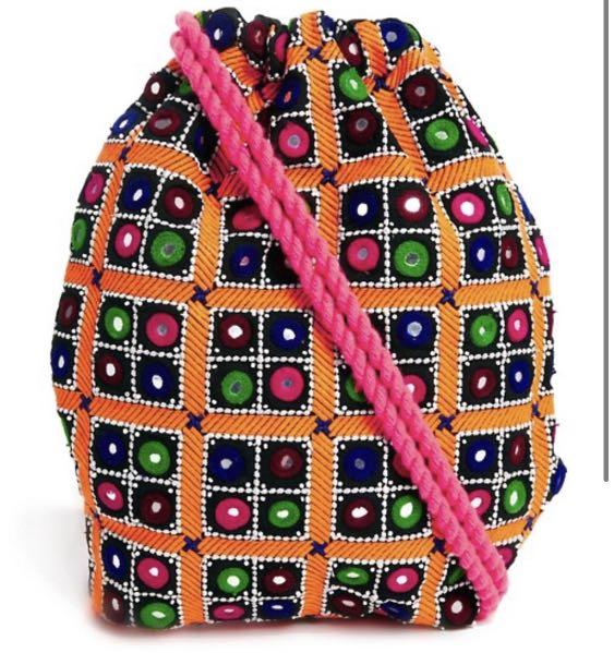 Drawstring Backpack with Sequin Work (Category: Purses & Pouches) located in Kuala Lumpur. Submitted by honey_combie (Listing ID 1024470338, Image 2). Description: A drawstring backpack with detailed sequin work, one side cute pom pom - Material: 100% cotton - Multi-colour - New without tag, never been used Has been kept for awhile, selling as never had the chance to use it. .
