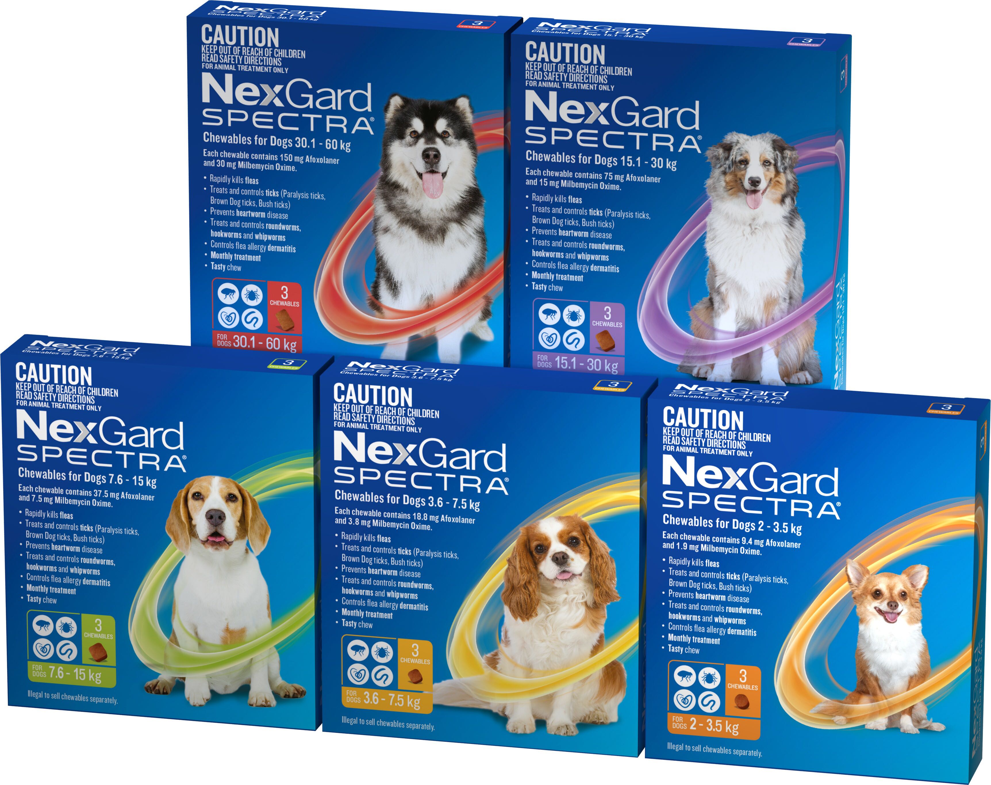 FREE DELIVERY Nexgard Spectra All Sizes Available 3 Chews Flea and Tick Prevention For Dog Pet Supplies Homes Other Pet Accessories on Carousell