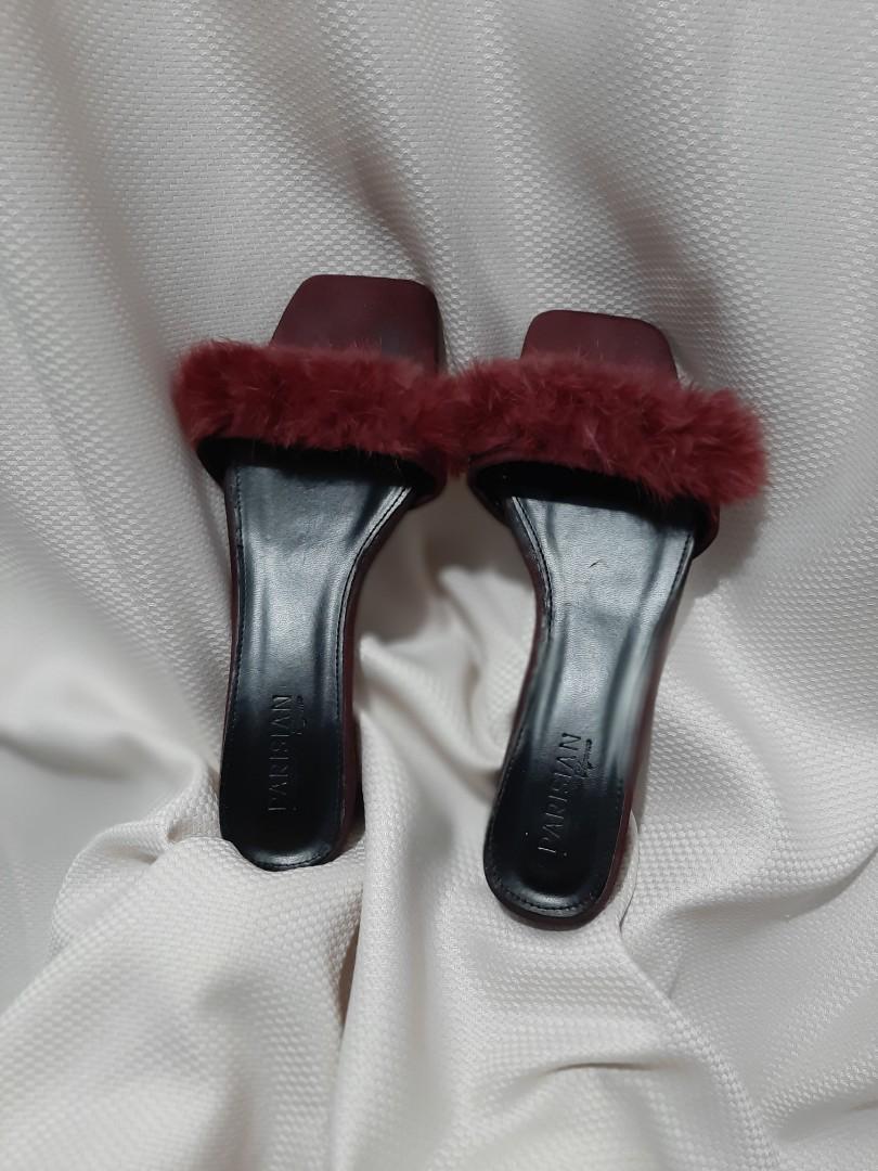 furry block heels
