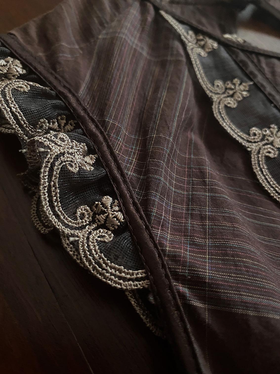 GG5 Vintage Vibes (Fabric de Japan) ChocolateBrown MIDI Dress, Women's