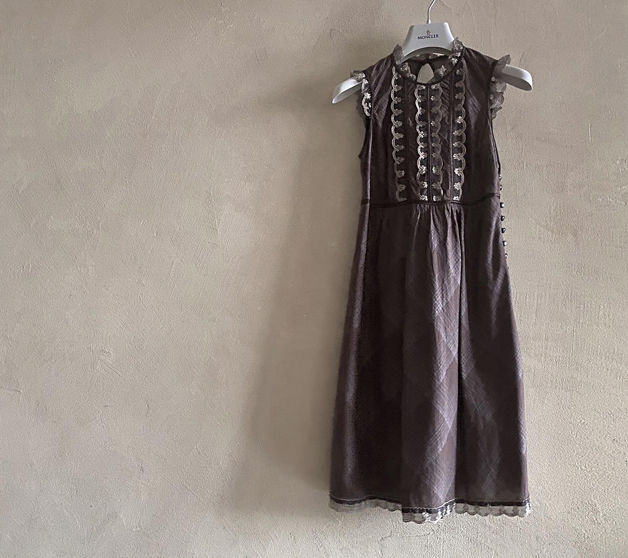 GG5 Vintage Vibes (Fabric de Japan) ChocolateBrown MIDI Dress, Women's