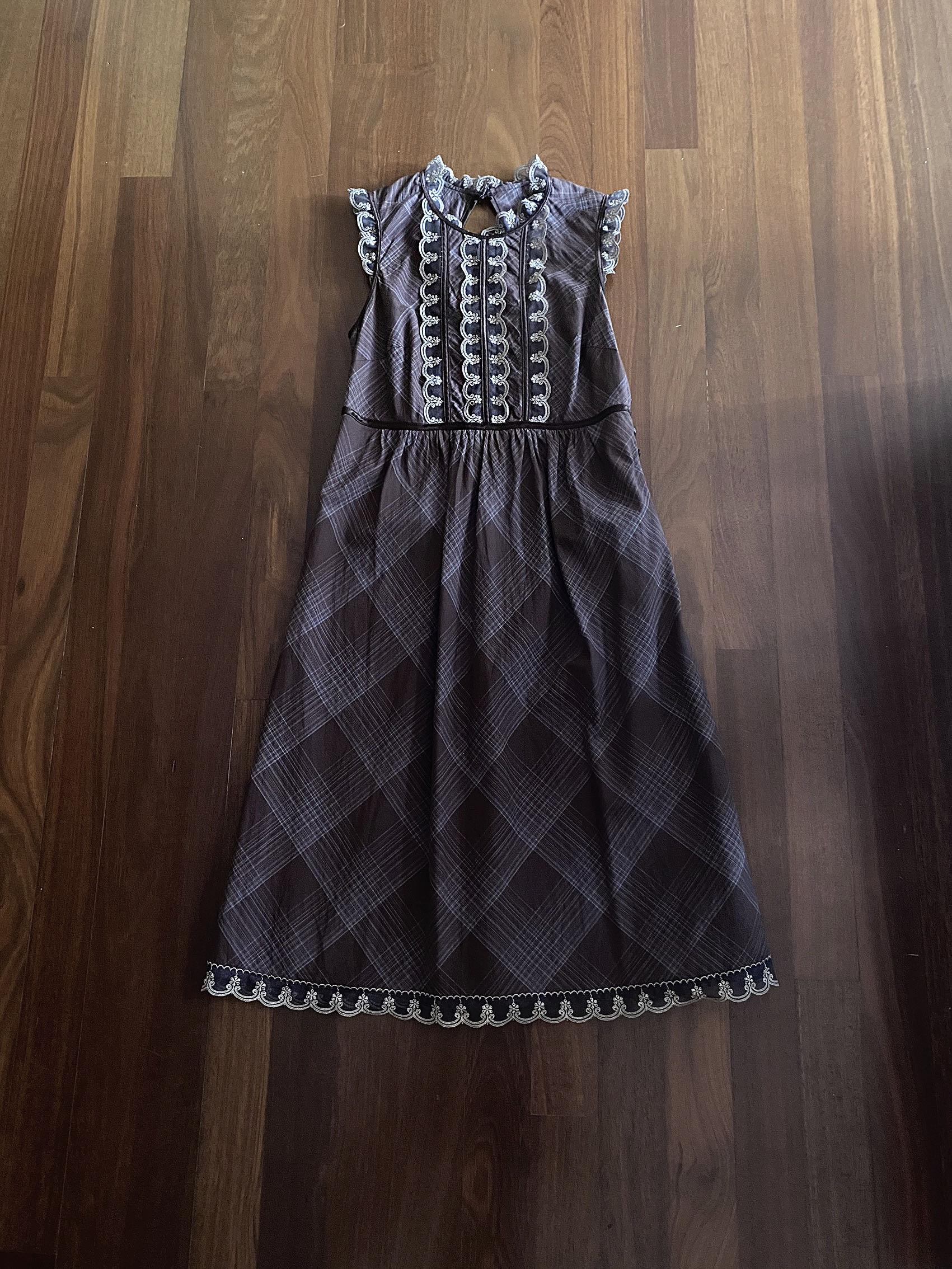 GG5 Vintage Vibes (Fabric de Japan) ChocolateBrown MIDI Dress, Women's