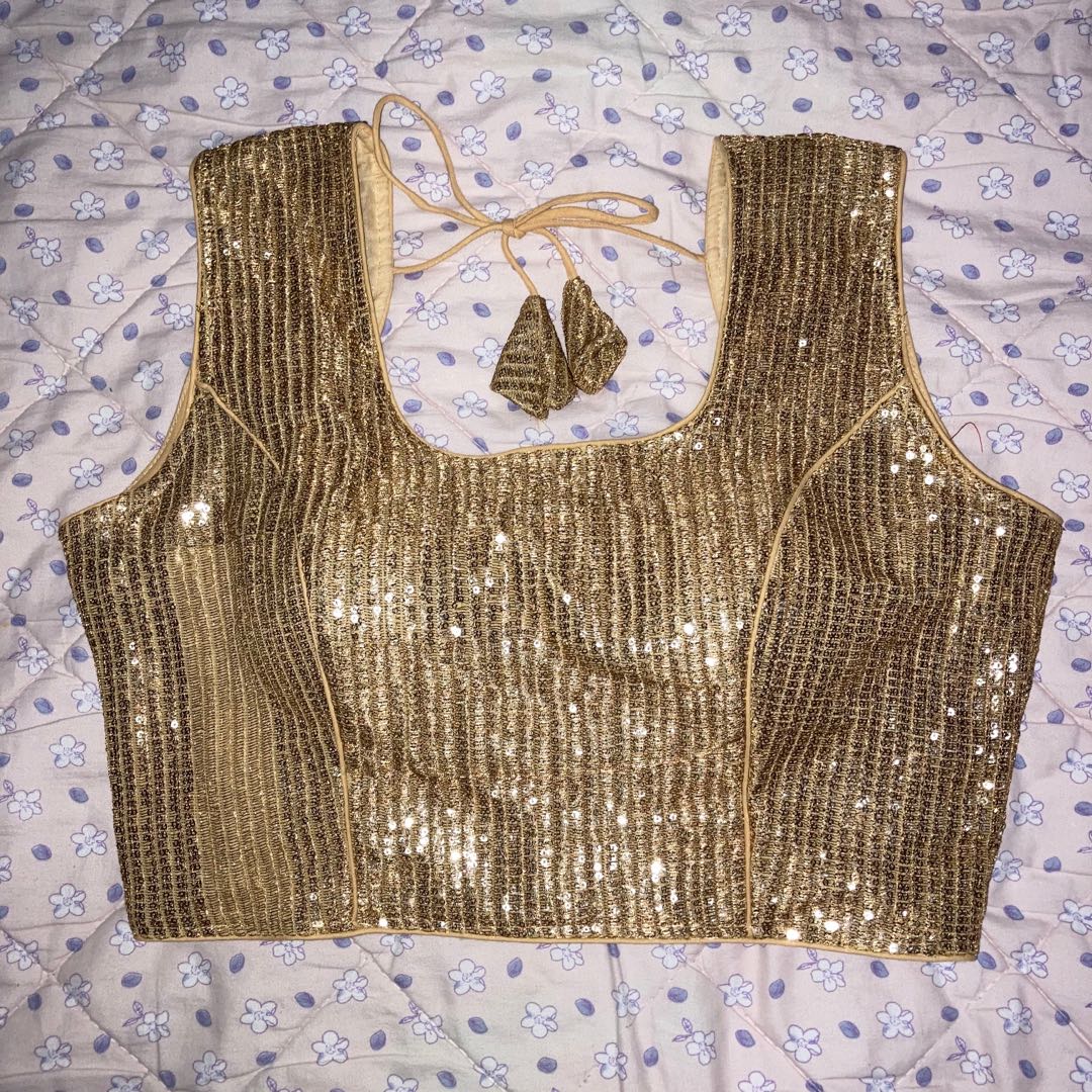 Gold glitter blouses deals