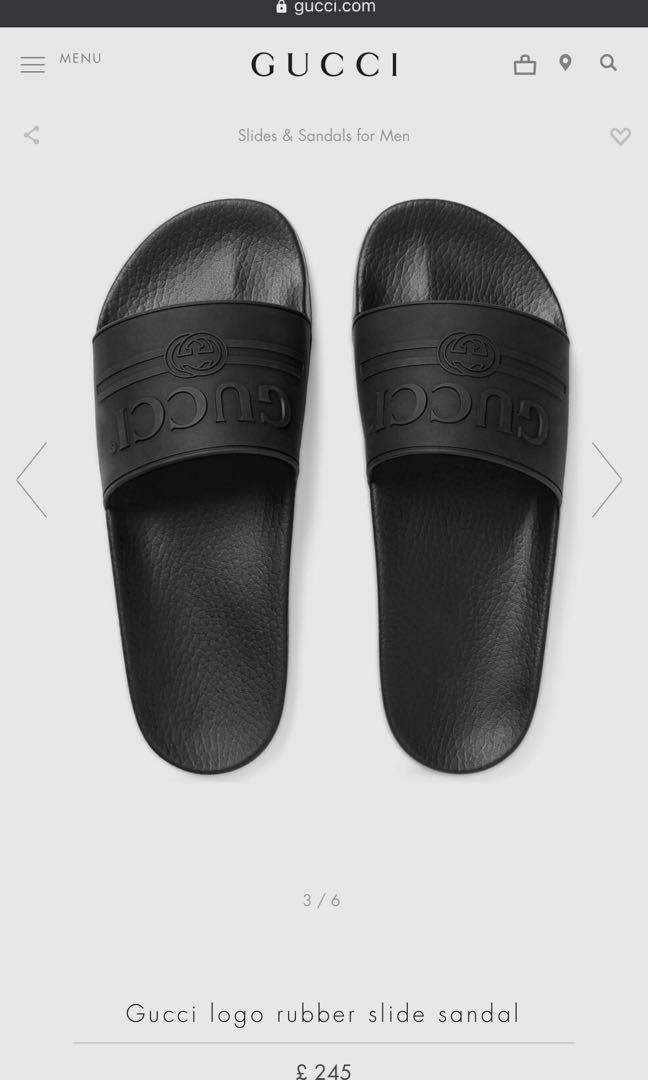 Gucci logo embossed slides outlet