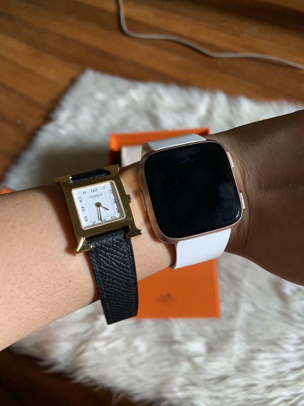 Hermes watch (Category: Luxury Watches) located in Makati City. Submitted by myterry1941 (Listing ID 1024398945, Image 2). Description: Excellent condition Hermes watch Black leather gold face Women’s Comes with box and cards Europe purchase 2019.