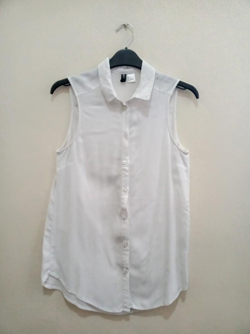 h&m white button shirt