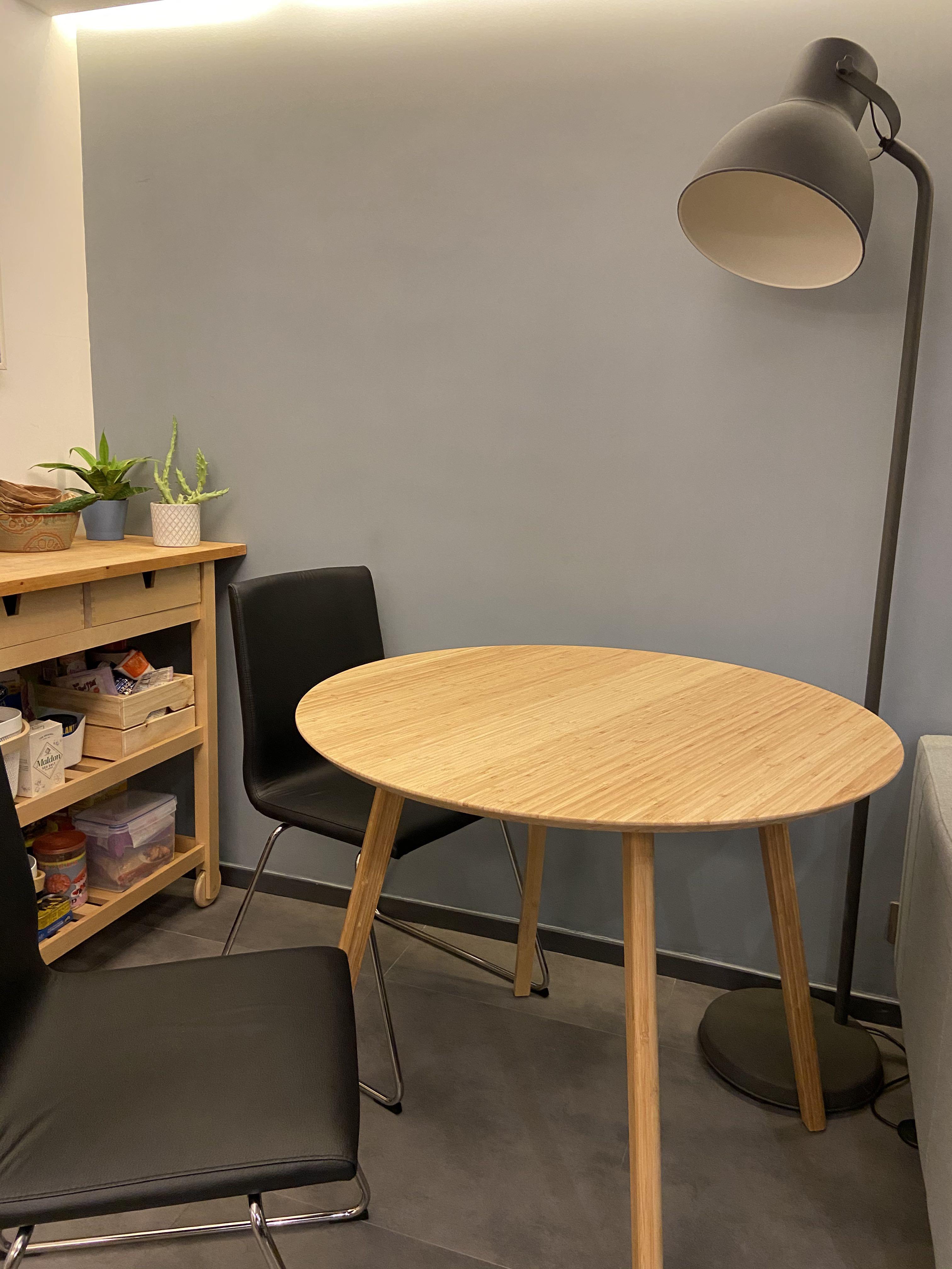 Round Bamboo Table IKEA OPPLI, 傢俬＆家居, 傢俬, 桌子 Carousell