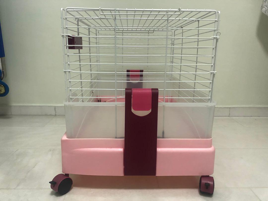 Sale Jolly Rabbit Cage Pink 70.5x50x50cm with Pee Pan Pet Supplies Homes Other Pet Accessories on Carousell