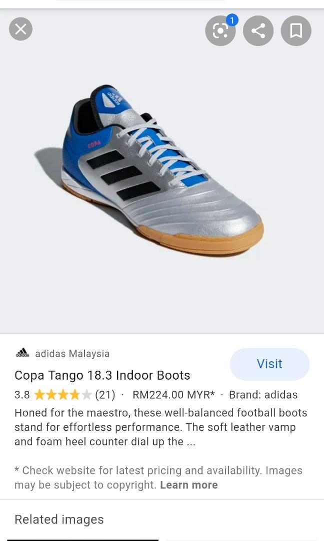 Kasut Futsal Adidas Copa 18.3 Indoor, Sports Equipment, Sports \u0026 Games,  Racket \u0026 Ball Sports on Carousell