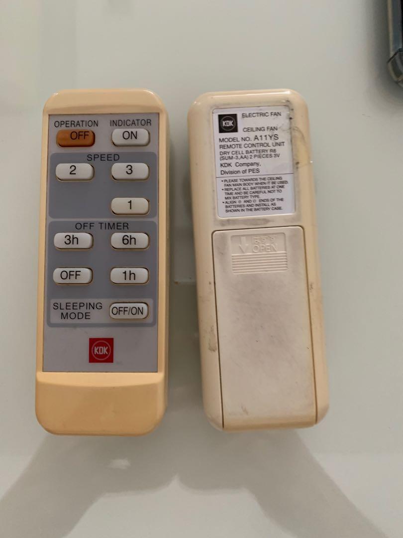 KDK A11YS remote control, Furniture & Home Living, Lighting & Fans