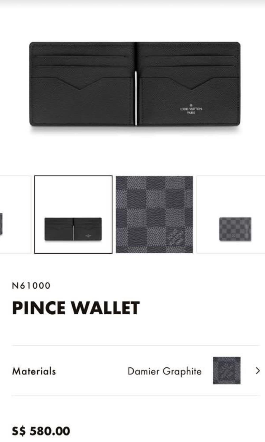 Louis Vuitton Pince Damier Graphite Card Holder Black