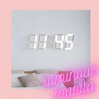Luminous Digital Wall Clock in white