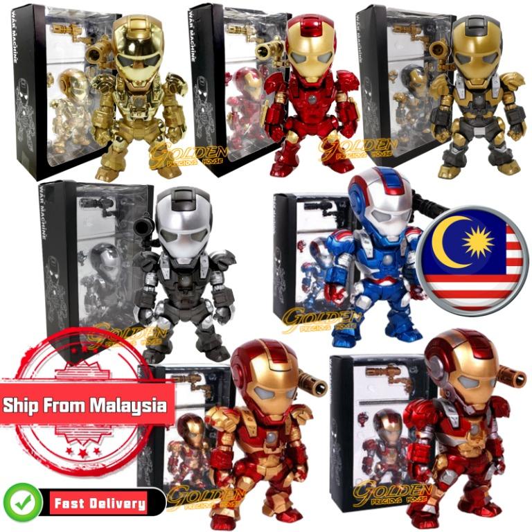 Marvel Avengers Iron Man Light Action Function Iron Man 3 Action Figure 13cm With A Voice Control Lamp Switches Do Q Version Of Doll Model Decoration Collection Figurine Toy Model For