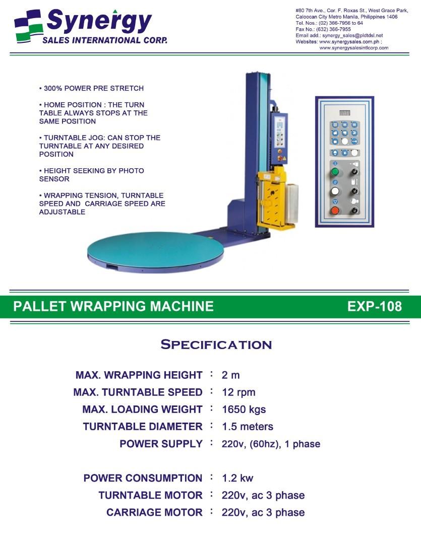 Pallet Wrapping Machine EXP108 (prestretch 5m turntable 2.5m elevator