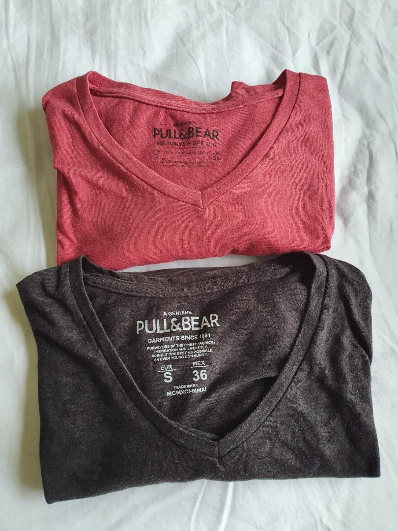 pull and bear v neck t shirt