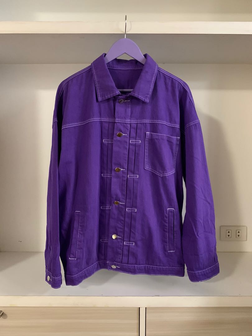 Random purple denim jacket, Men's 