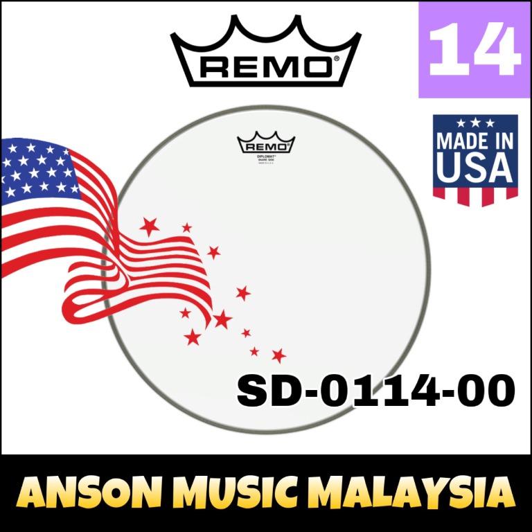 Remo diplomat shop hazy snare side