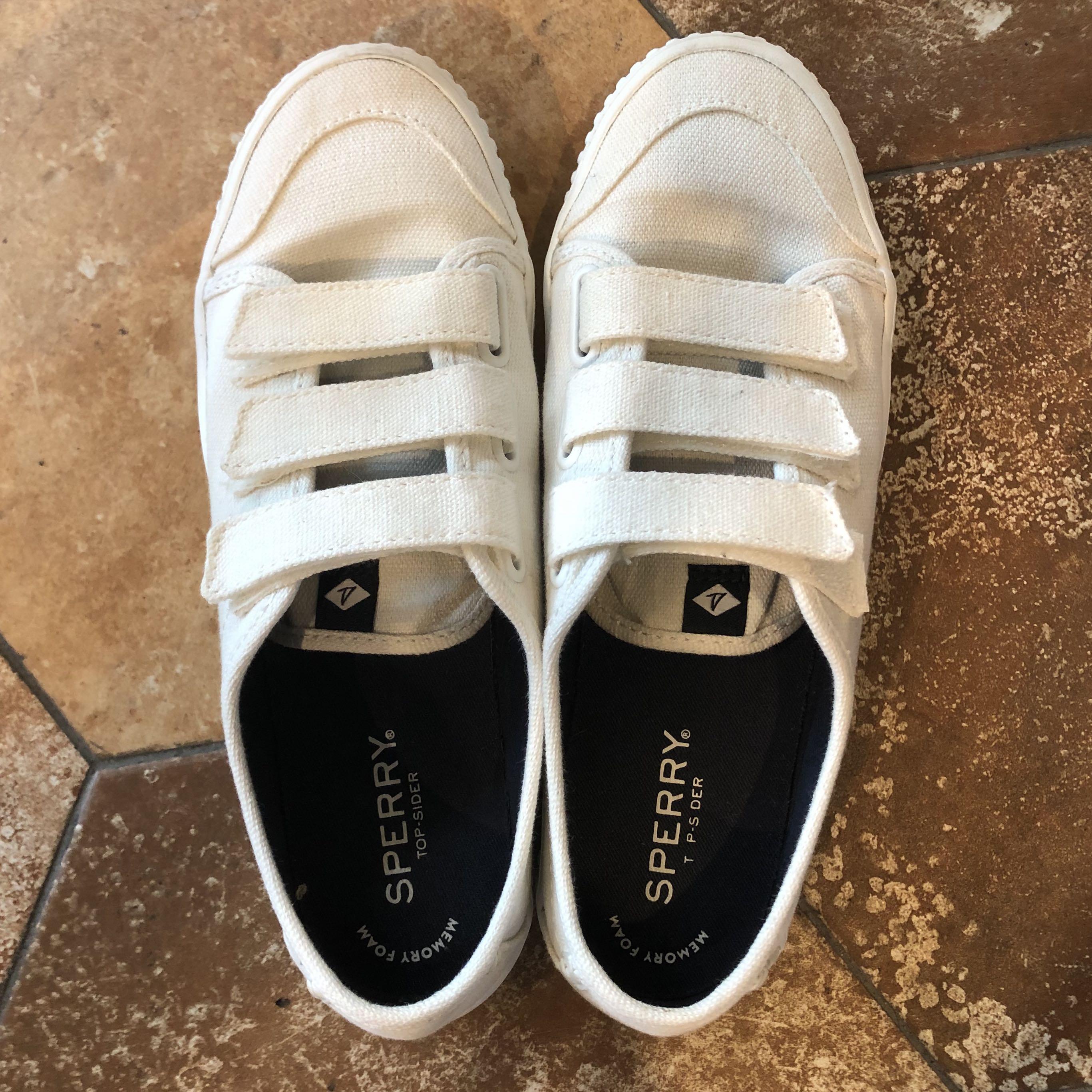 Sperry Velcro Sneakers in White, Women 