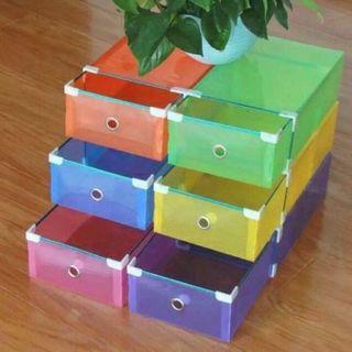 Stockable Colorful Shoe Box Drawer Storage Organizer