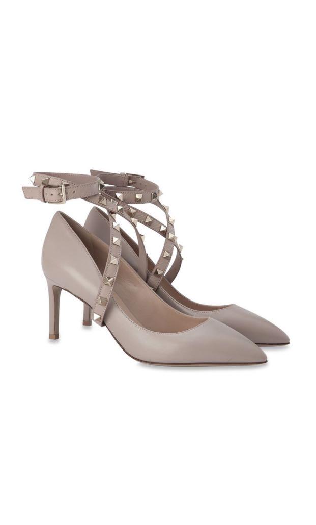 Valentino Garavani Rockstud Ankle Strap Heels Eur 38 Women S Fashion Shoes Heels On Carousell