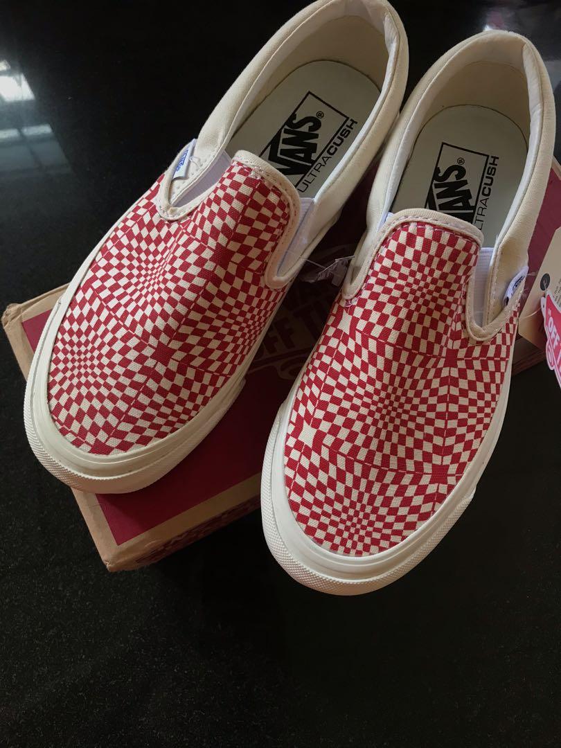Vans 98 DX Anaheim Factory Slip On Red Men s Fashion Footwear