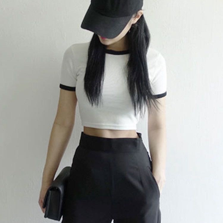 WHITE ULZZANG KOREAN CROPPED TOP, Women's Fashion, Clothes, Tops on