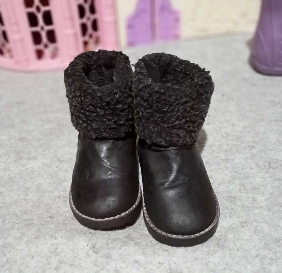 girls black boots size 1