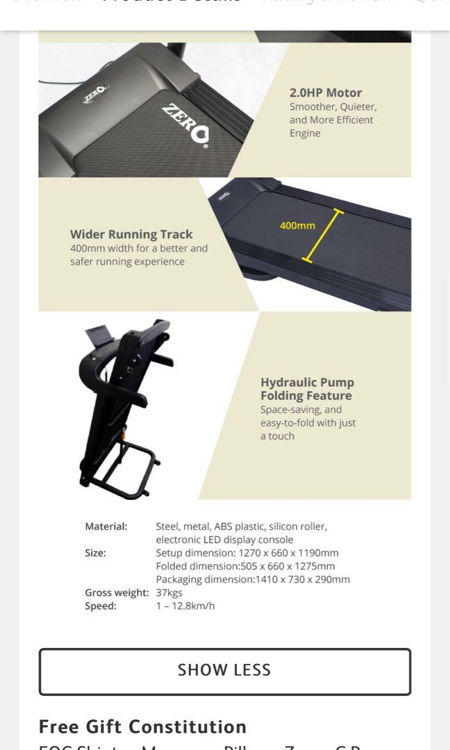 Zero ec on sale run treadmill manual