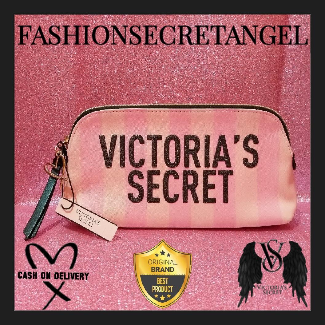Victoria secret signature new arrivals stripe beauty bag