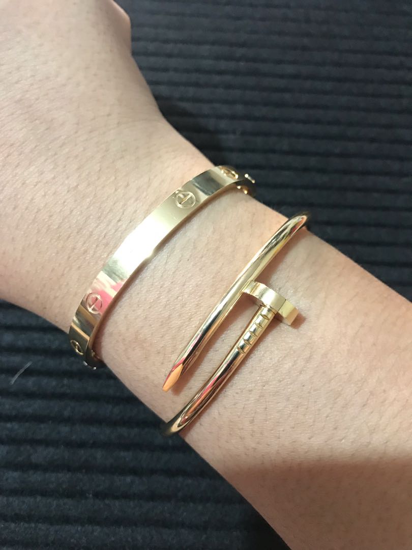 cartier stainless steel nail bracelet