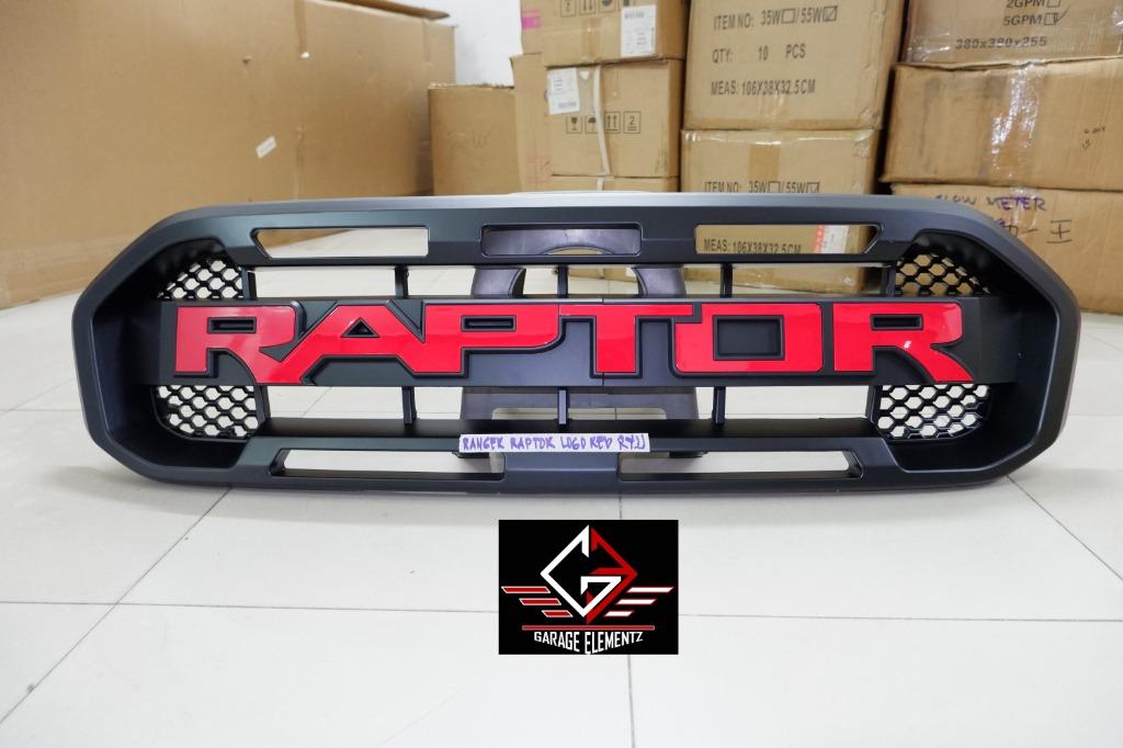 2018 To 2021 Ford Ranger Raptor Front Grill With Raptor Logo Red Silver