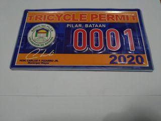 2020 PLATES BUSINESS PLATE TRICYCLE PLATE