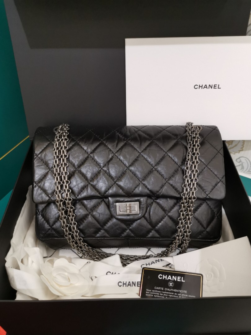 Chanel 2.55 Reissue Black Leather ref.73728 - Joli Closet