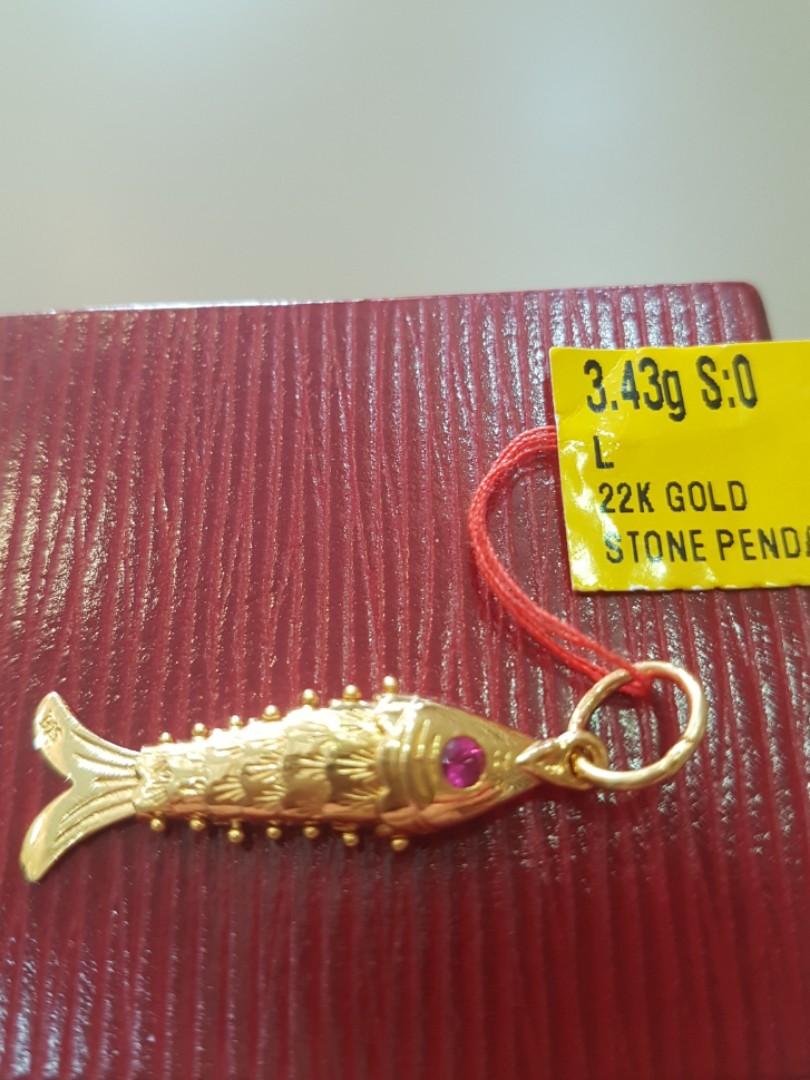 916 Gold Fish Pendant 3 43gm Luxury Accessories On Carousell