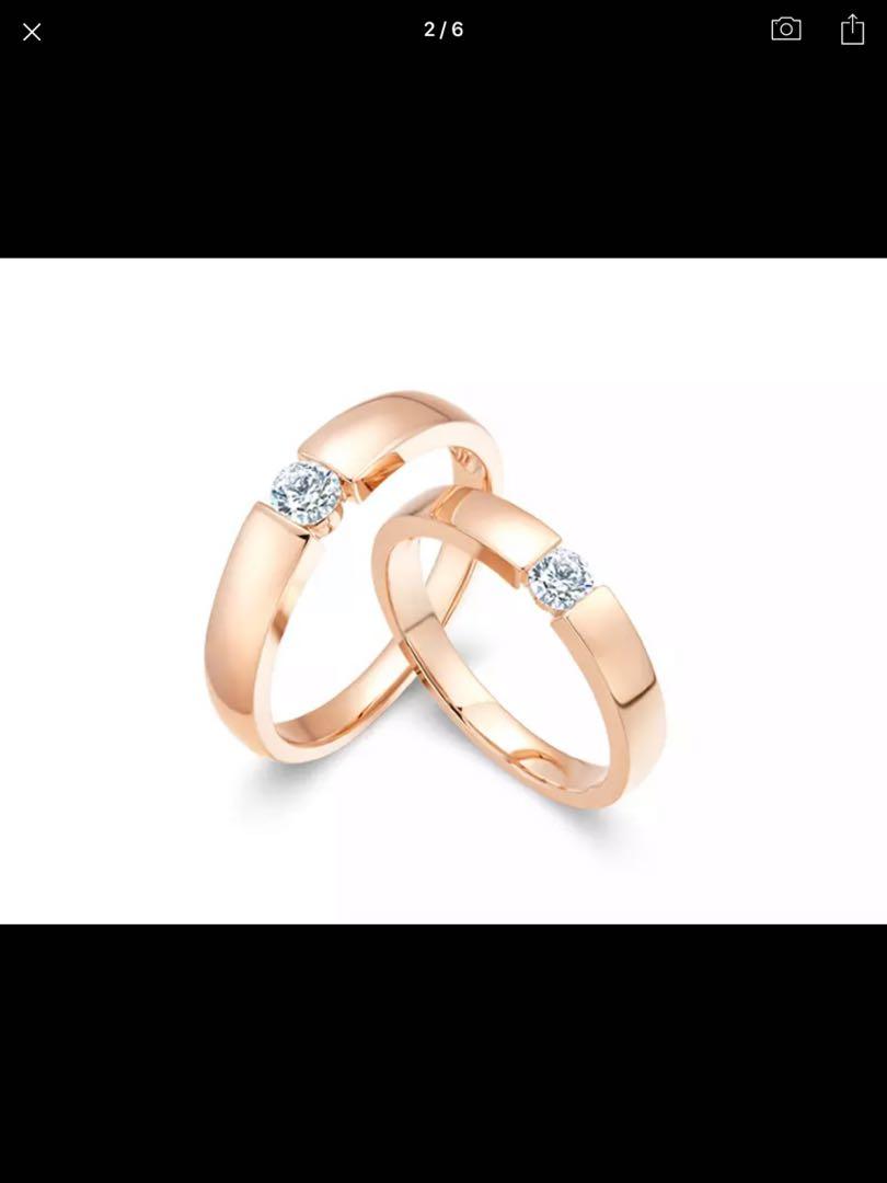 925 Silver 1 0ct Zircon Rose Gold Ring Women S Fashion Jewellery Rings On Carousell