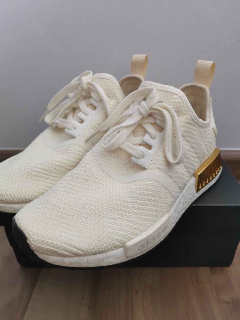 Adidas NMD R1 in Off White and Gold Metallic in UK 6 US 7.5