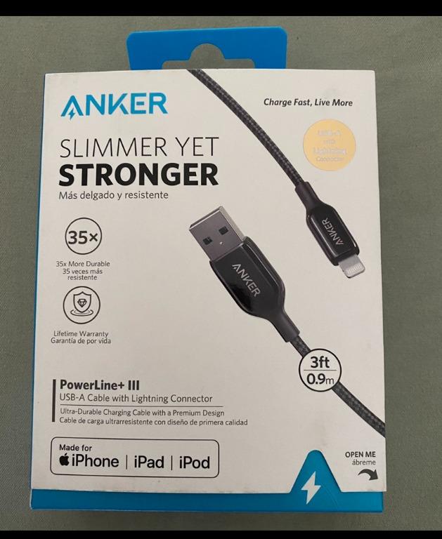 Anker Powerline Iii Lightning To Usb A Cable 0 9m Mobile Phones Tablets Mobile Tablet Accessories Mobile Accessories On Carousell