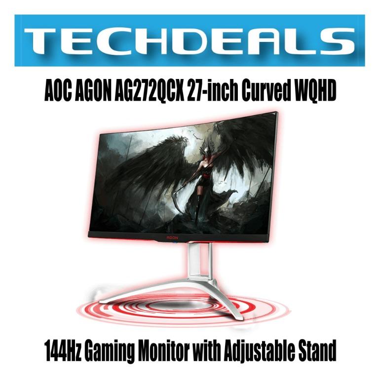 Aoc Agon Ag272qcx 27 Inch Curved Wqhd 144hz Gaming Monitor With Adjustable Stand Computers Tech Parts Accessories Monitor Screens On Carousell