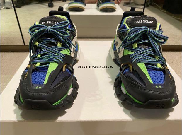 Balenciaga Track Green Blue Men s Fashion Footwear Sneakers on