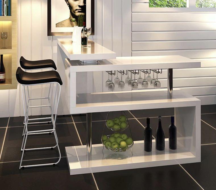 Minimalist White Bar Counter Frank, Furniture & Home Living