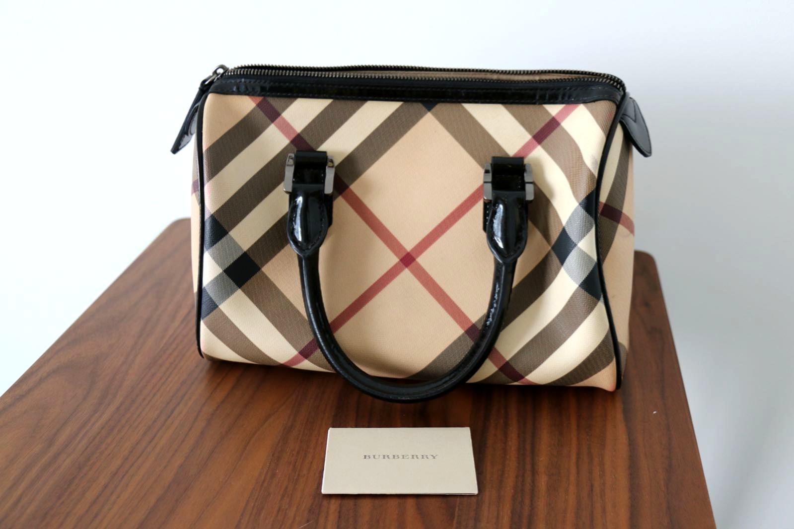 Vintage Burberry Nova Check Small Tote from Italy - Ruby Lane