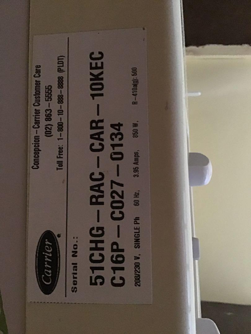 1 Hp CARRIER OPTIMA 1.150Hp (Category: Air Conditioning and Heating) located in Manila. Submitted by selectedfew (Listing ID 1017436236, Image 3). Description: Move Out SALE !! ORIG CONDITION & COOLING With Timer No issue Ready to use Very economical .