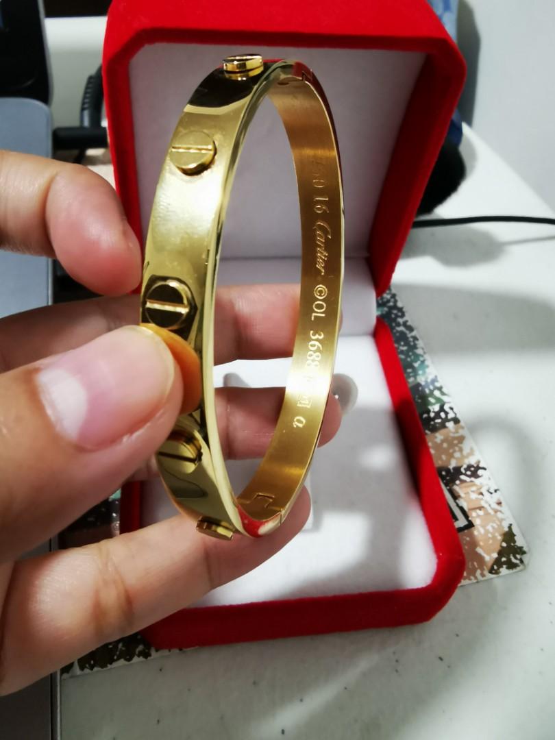 Repriced Cartier stainless Steel bangle w code Women s Fashion Jewelry Organizers Bracelets on Carousell