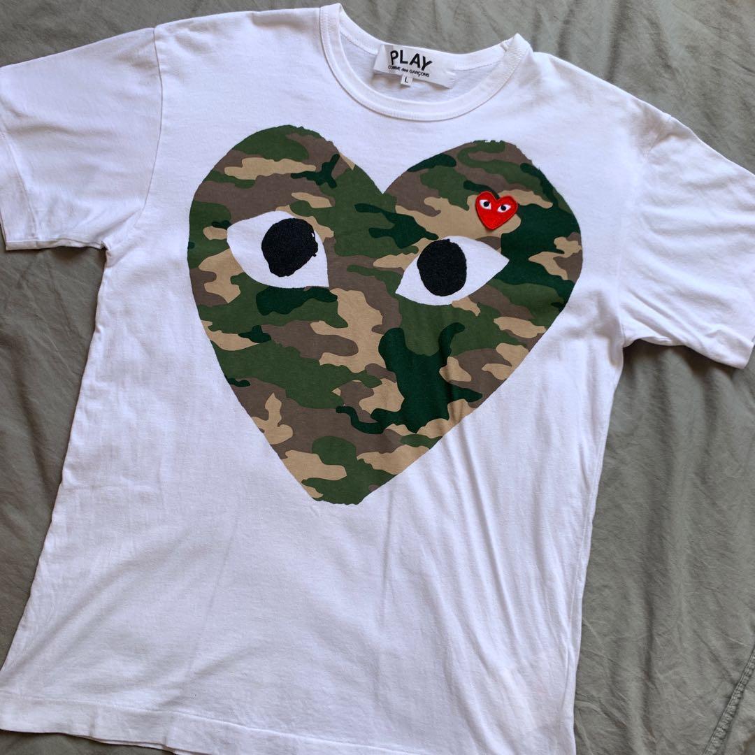 cdg camo heart