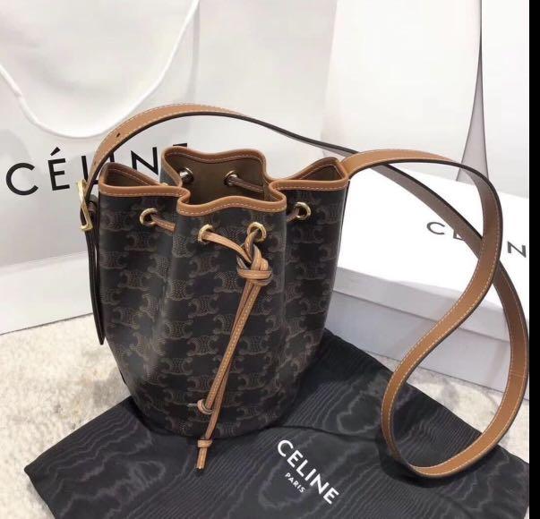 celine canvas bucket bag