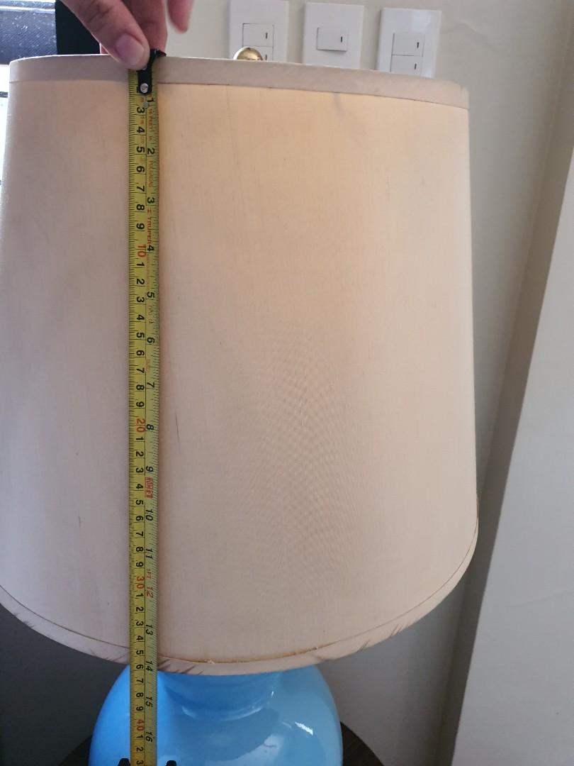 Ceramic table lamps (Category: Lighting) located in Marikina City. Submitted by twinkletosh14 (Listing ID 1017892927, Image 3). Description: used blue ceramic lamp 3k each 2 pcs available.