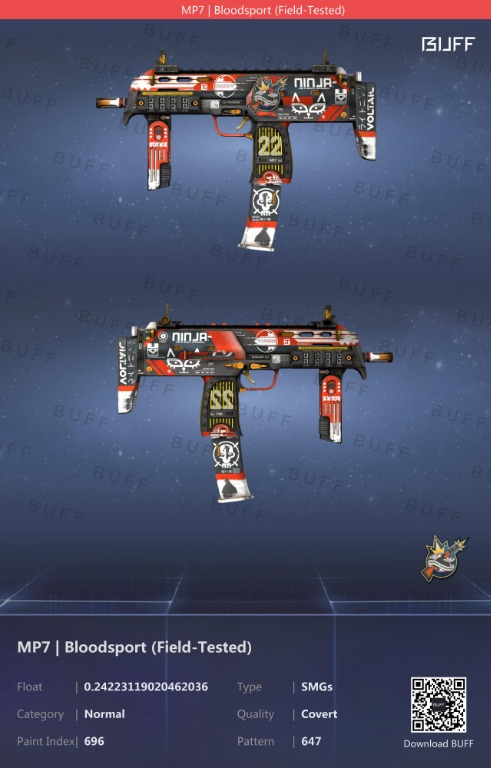 Csgo Mp7 Bloodsport Field Tested Weapon Skin Toys Games Video Gaming In Game Products On Carousell