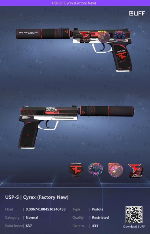 Csgo Usp S Cyrex Factory New Weapon Skin Toys Games Video Gaming In Game Products On Carousell