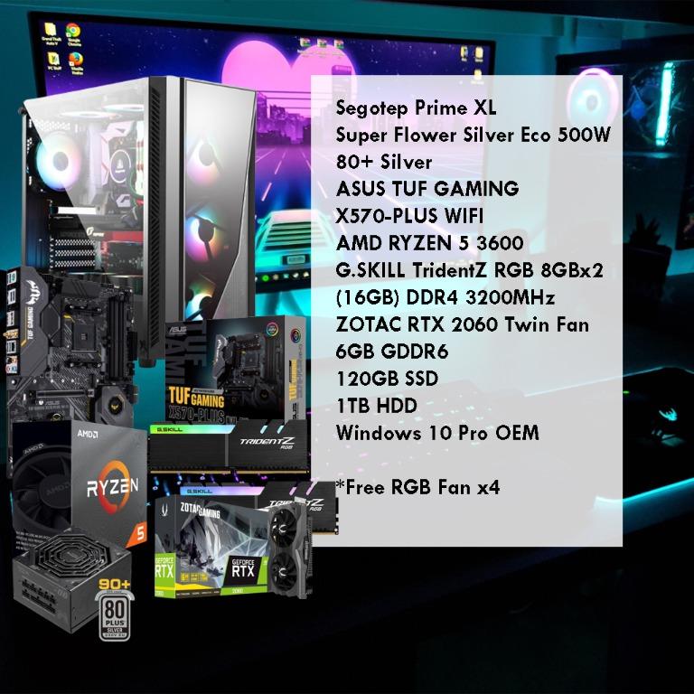 Custom Gaming Pc Amd Ryzen 5 3600 Electronics Computers Desktops On Carousell